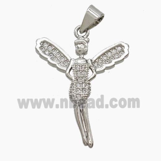 Copper Pendant Pave Zircon, Gold Plated