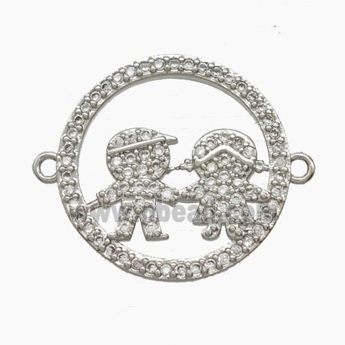 Copper Pendant Pave Zircon, Gold Plated