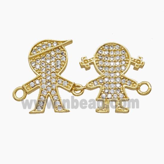 Copper Pendant Pave Zircon, Gold Plated