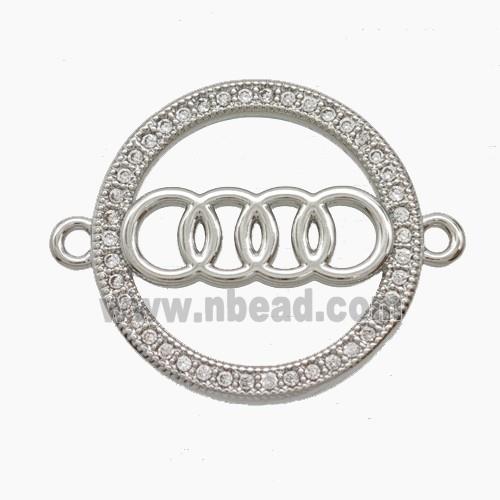 Copper Pendant Pave Zircon, Gold Plated
