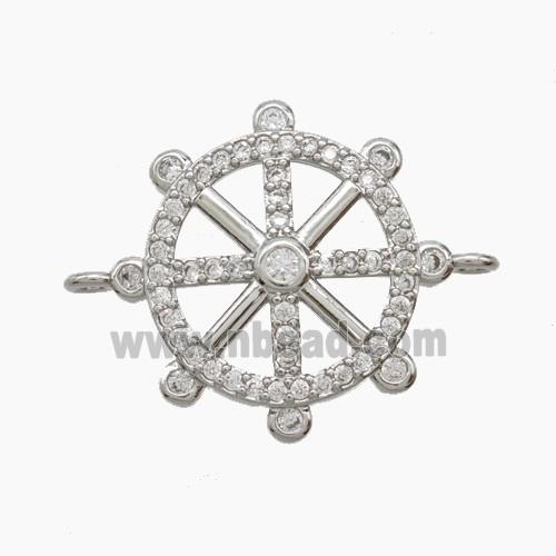 Copper Pendant Pave Zircon, Gold Plated