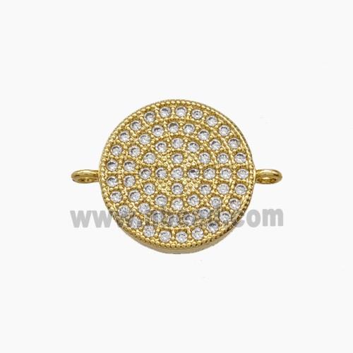 Copper Pendant Pave Zircon, Gold Plated