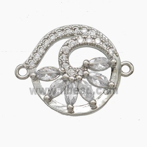 Copper Pendant Pave Zircon, Gold Plated
