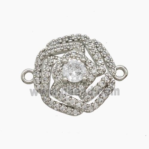 Copper Pendant Pave Zircon, Gold Plated