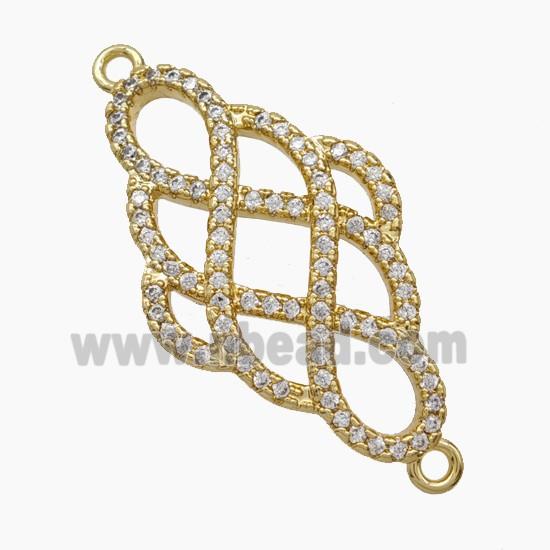 Copper Pendant Pave Zircon, Gold Plated