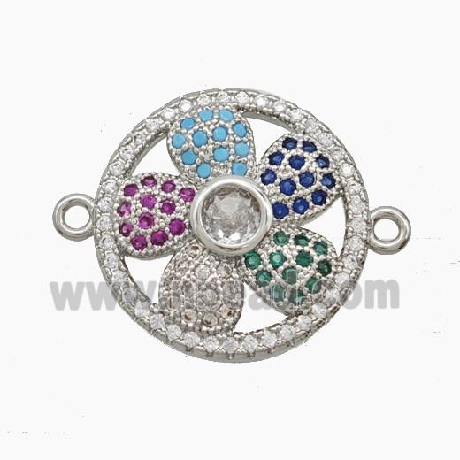 Copper Pendant Pave Zircon, Gold Plated