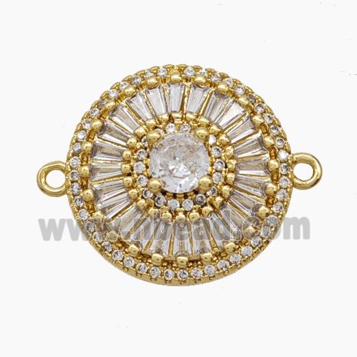 Copper Pendant Pave Zircon, Gold Plated