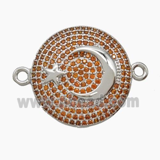 Copper Pendant Pave Zircon, Gold Plated