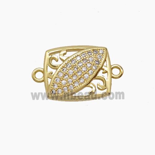 Copper Pendant Pave Zircon, Gold Plated