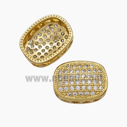 Copper Pendant Pave Zircon, Gold Plated