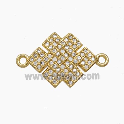Copper Pendant Pave Zircon, Gold Plated