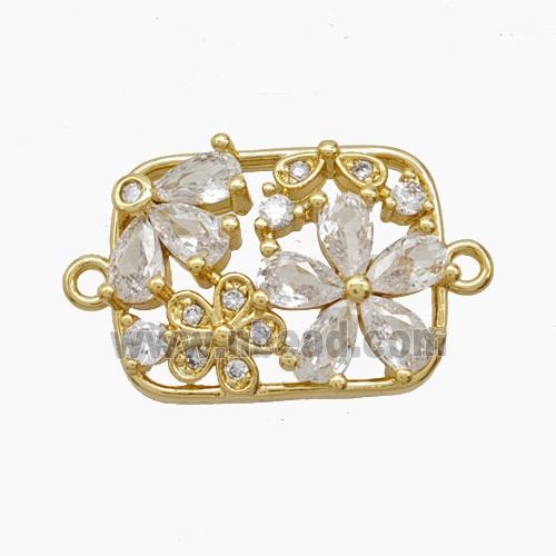 Copper Pendant Pave Zircon, Gold Plated