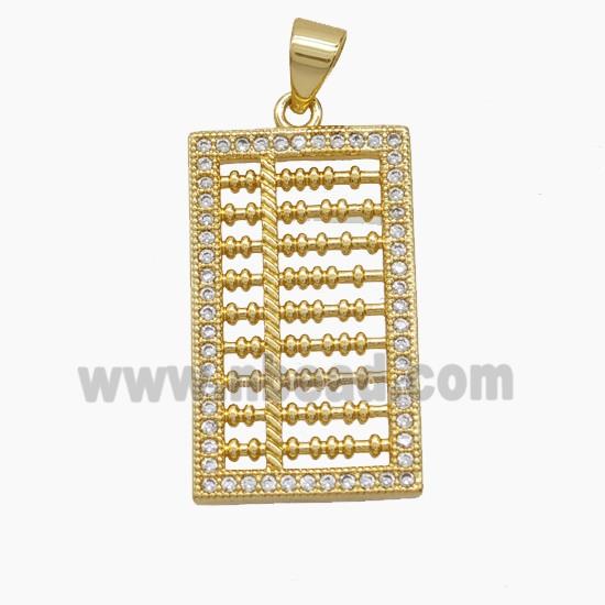 Copper Pendant Pave Zircon, Gold Plated
