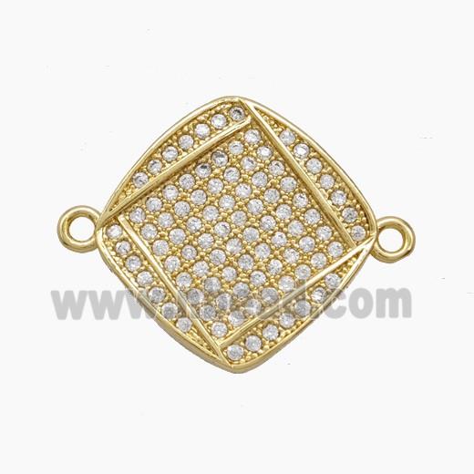 Copper Pendant Pave Zircon, Gold Plated