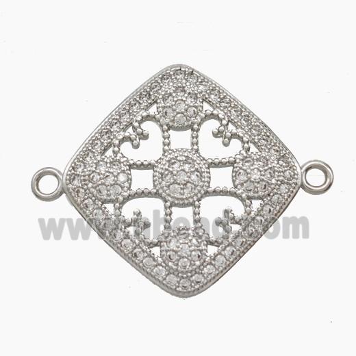 Copper Pendant Pave Zircon, Gold Plated