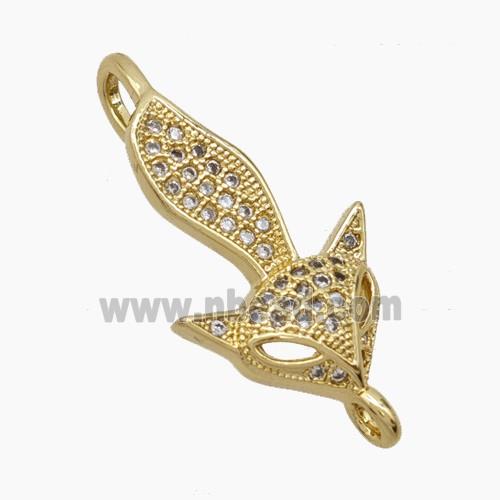 Copper Pendant Pave Zircon, Gold Plated
