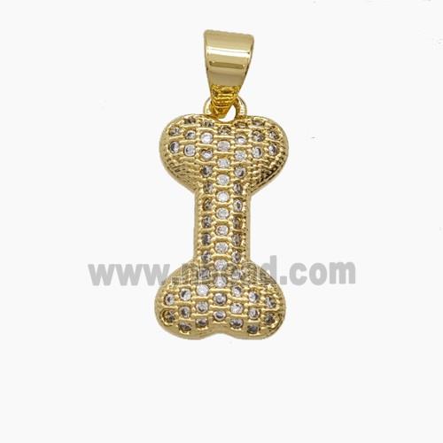 Copper Pendant Pave Zircon, Gold Plated