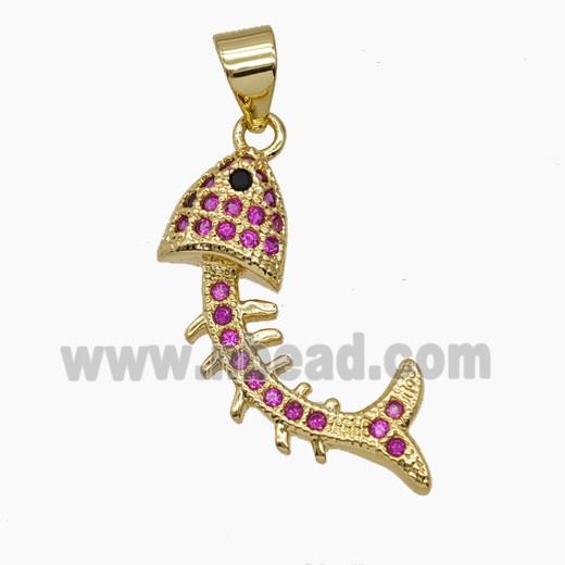 Copper Pendant Pave Zircon, Gold Plated
