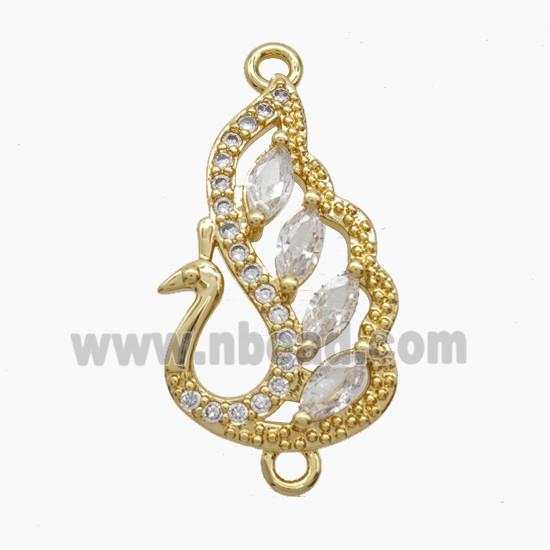 Copper Pendant Pave Zircon, Gold Plated