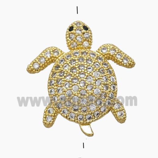 Copper Pendant Pave Zircon, Gold Plated