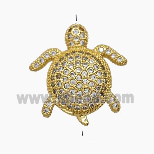 Copper Pendant Pave Zircon, Gold Plated