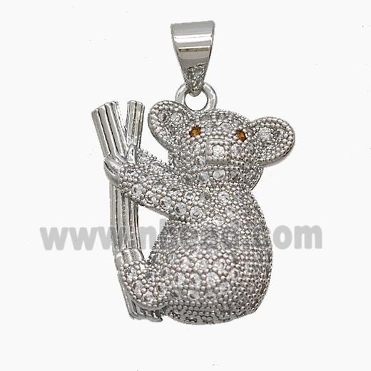 Copper Pendant Pave Zircon, Gold Plated