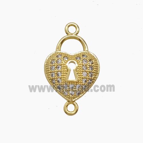 Copper Pendant Pave Zircon, Gold Plated