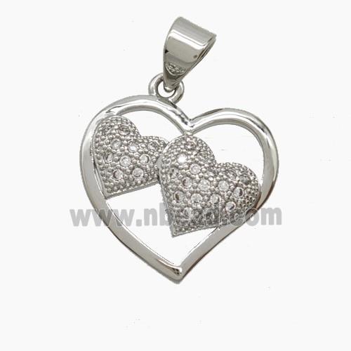 Copper Pendant Pave Zircon, Gold Plated