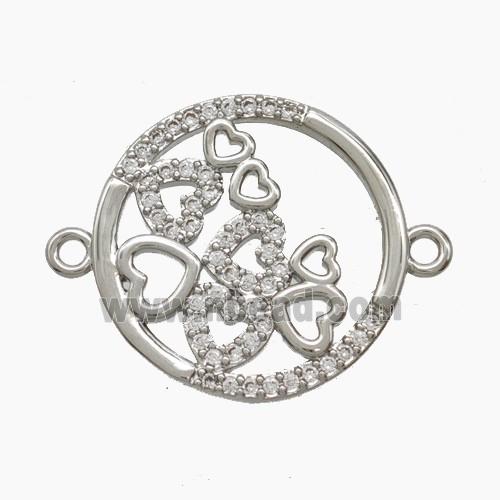 Copper Pendant Pave Zircon, Gold Plated