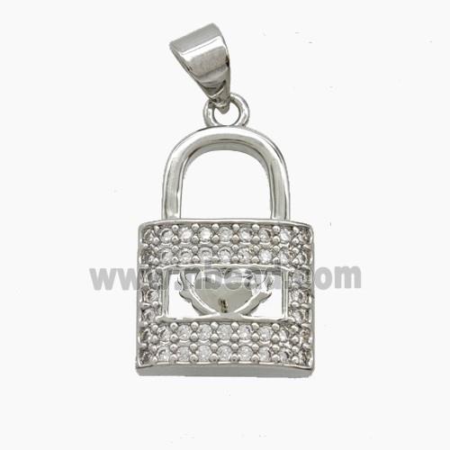 Copper Pendant Pave Zircon, Gold Plated