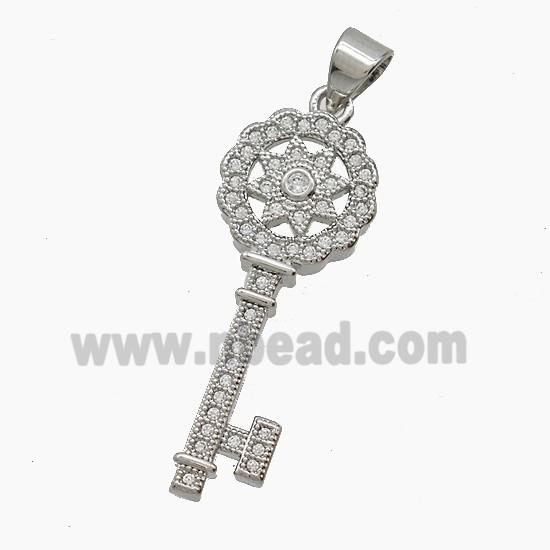 Copper Pendant Pave Zircon, Gold Plated