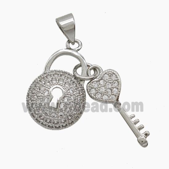 Copper Pendant Pave Zircon, Gold Plated