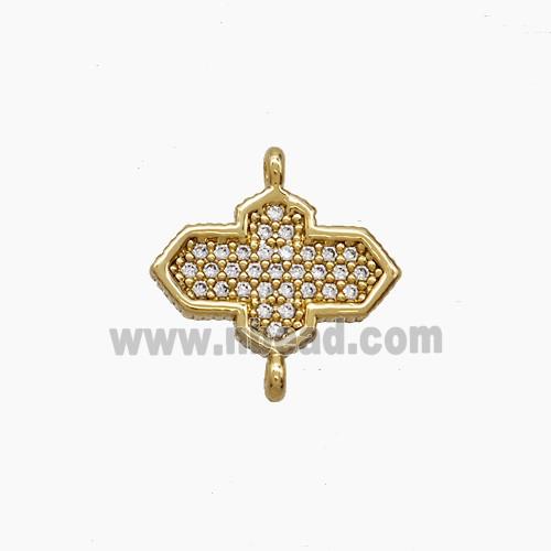 Copper Pendant Pave Zircon, Gold Plated