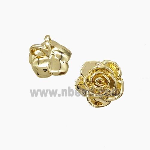 Copper Rose Flower Pendant Gold Plated