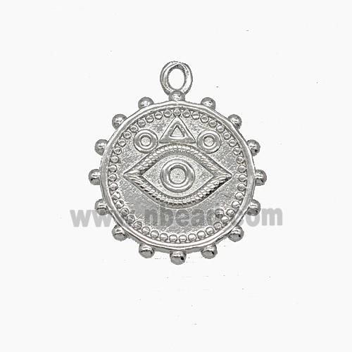 Copper Eye Pendant Circle Platinum Plated