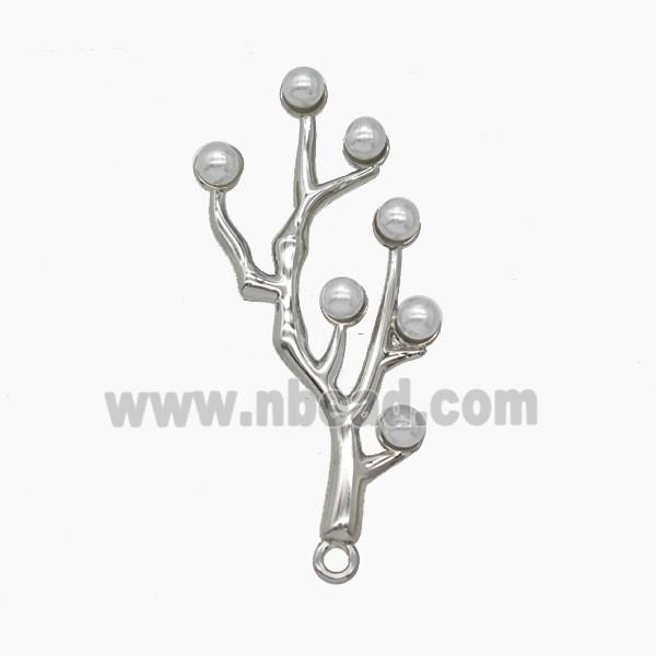 Copper Coral-Reef Pendant Pave Resin Platinum Plated