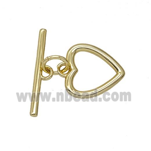 Copper Heart Toggle Clasp Gold Plated