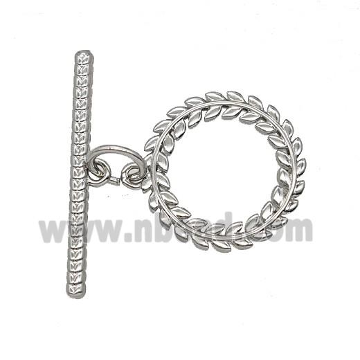 Copper Flower Toggle Clasp Platinum Plated