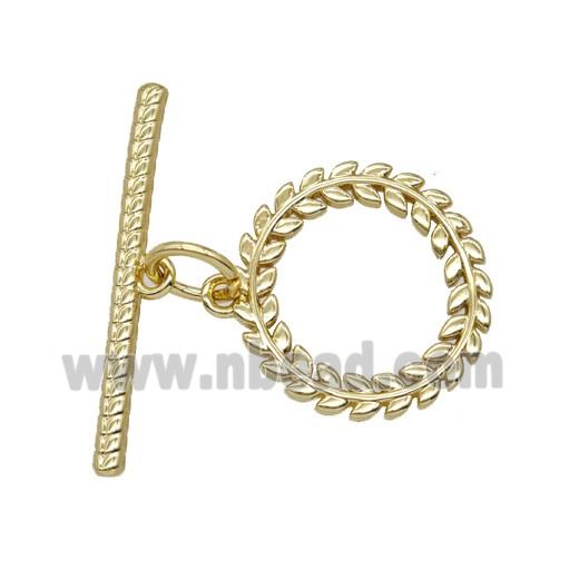 Copper Flower Toggle Clasp Gold Plated