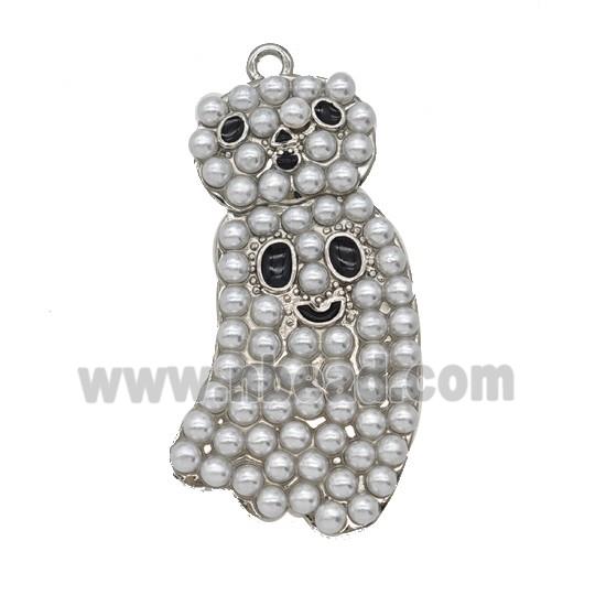 Halloween Ghost Charms Copper Pendant Pave Resin Platinum Plated