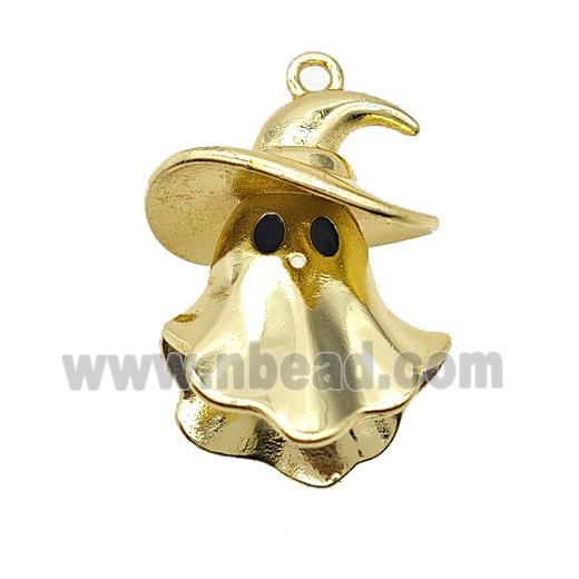 Halloween Ghost Charms Copper Pendant Gold Plated