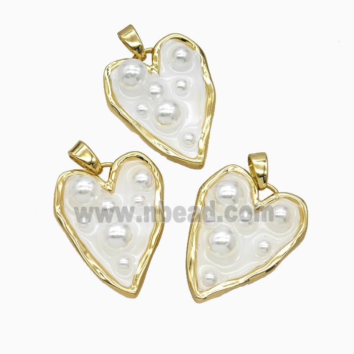 Copper Heart Pendant Painted 18K Gold Plated