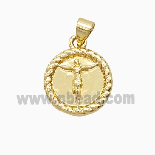 Copper Jesus Pendant 18K Gold Plated