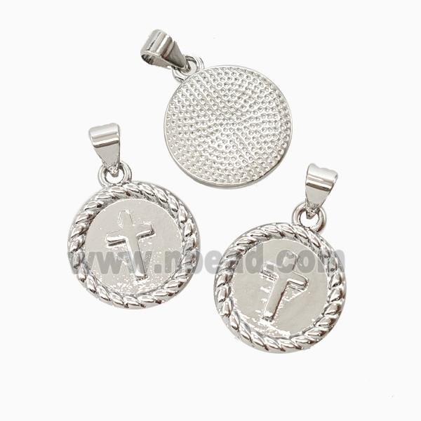 Copper Cross Pendant Platinum Plated