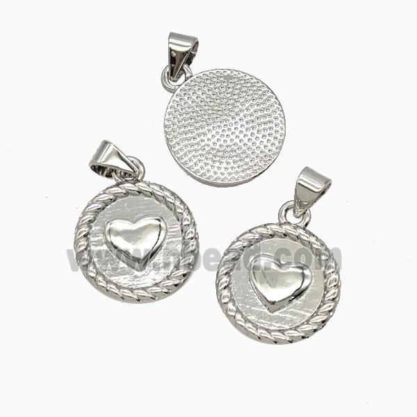 Copper Heart Pendant Platinum Plated