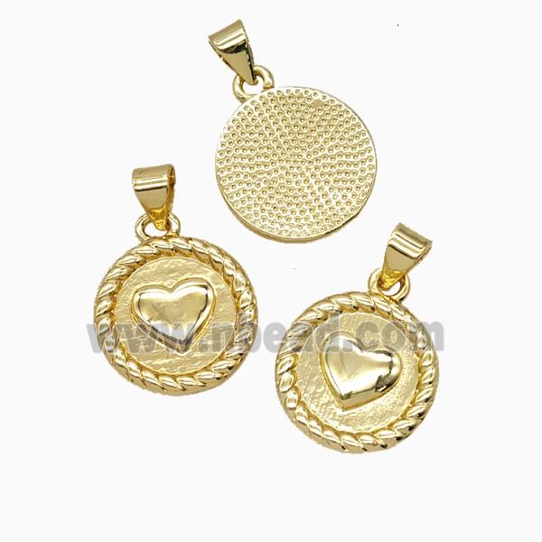 Copper Heart Pendant 18K Gold Plated