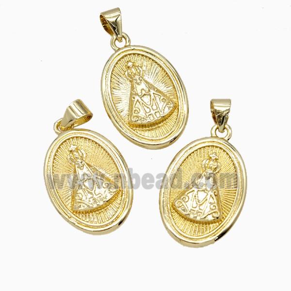 Copper Pope Crown Pendant 18K Gold Plated