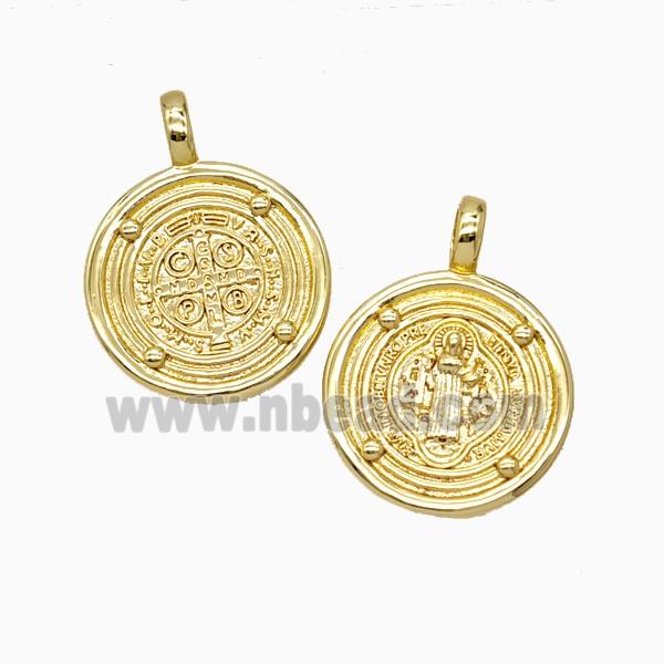 Copper Saint Jude Pendant 18K Gold Plated