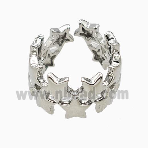 Copper Star Rings Platinum Plated