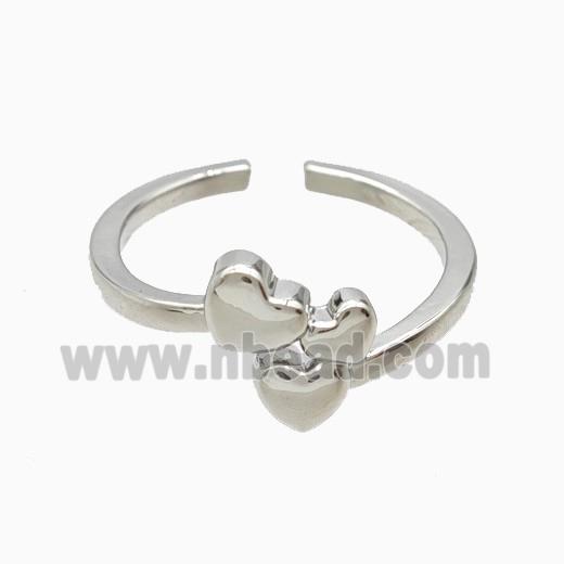 Copper Heart Rings Platinum Plated